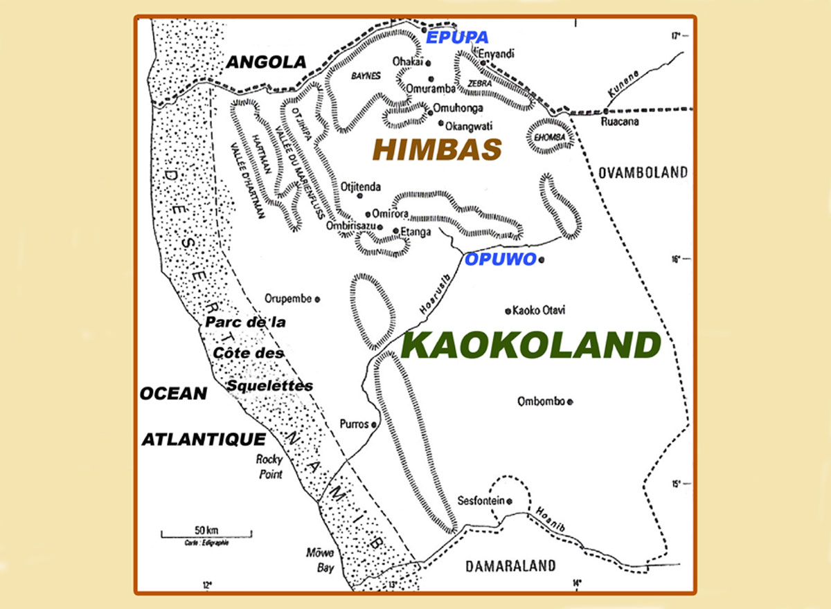 Carte de la province du Kaokoland